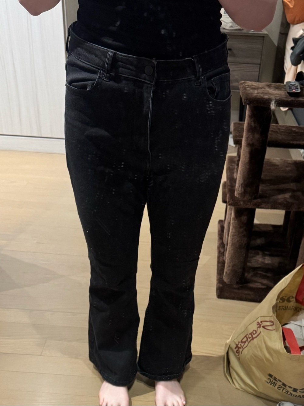 Women's Black High-Rise flare Jeans